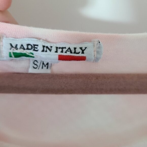 PINK Sheer Embroidered Italian Made Top Size Small - Picture 3 of 9